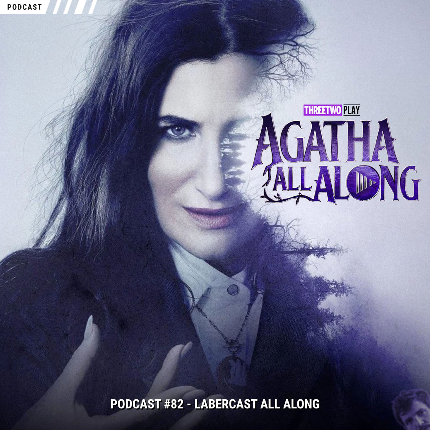 Podcast-Cover zur 82. Folge des ThreeTwoPlay Podcasts zum Thema "Agatha All Along"