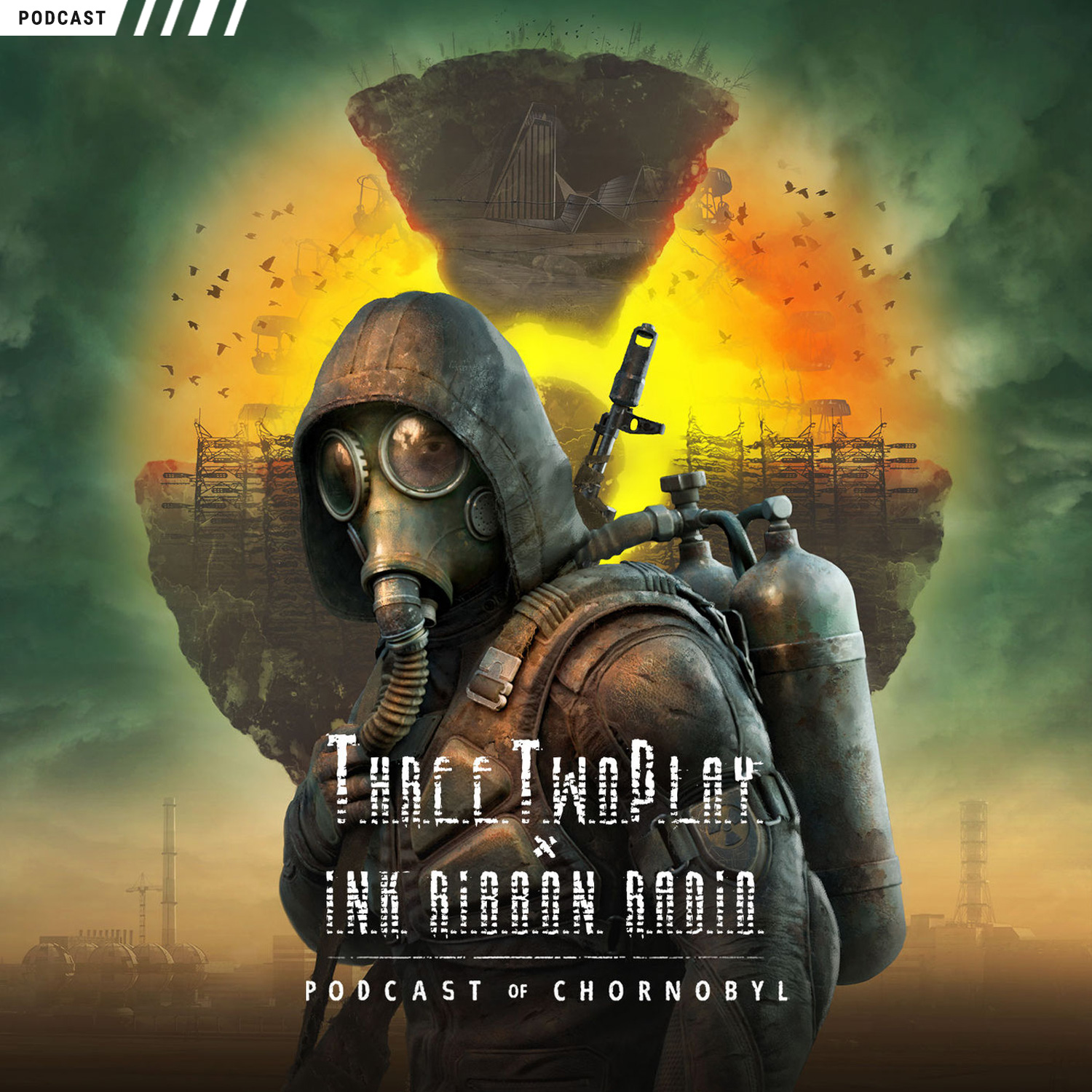 Podcast-Cover zum ThreeTwoPlay Podcast Special mit Ink Ribbon Radio zum Spiel S.T.A.L.K.E.R. 2: Heart of Chornobyl