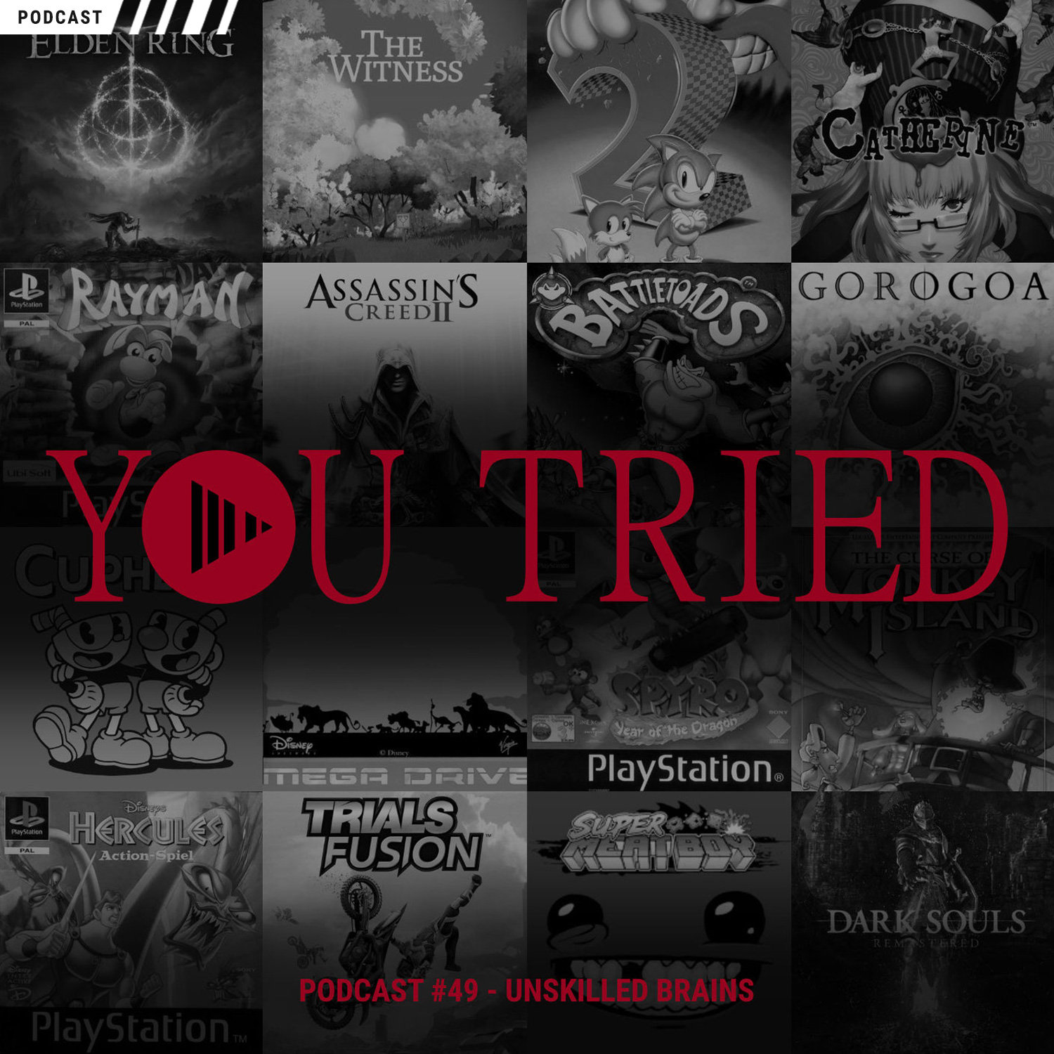 Podcast-Cover zur 49. Folge des ThreeTwoPlay Podcasts zum Thema "Schwere Videospiele"