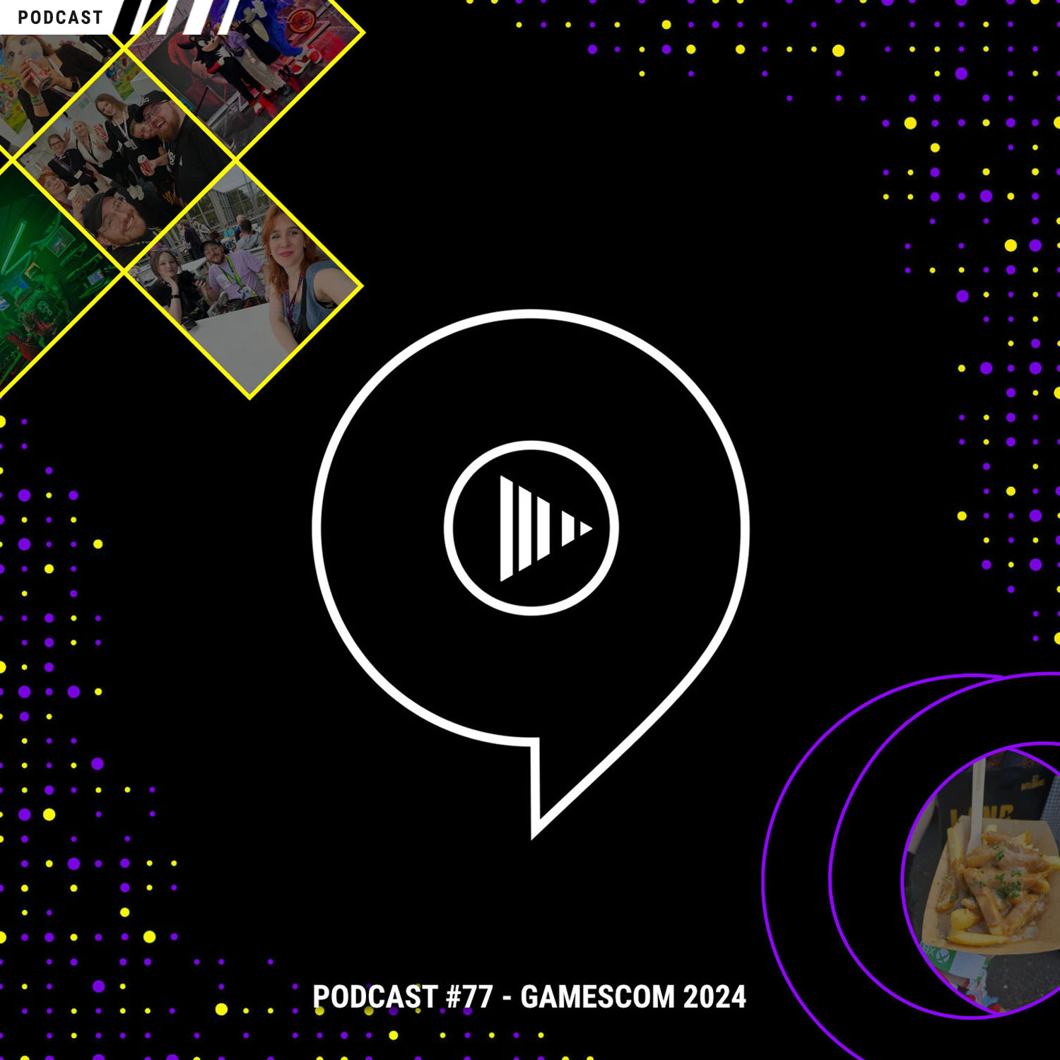 Podcast-Cover zur 77. Folge des ThreeTwoPlay Podcasts zum Thema "gamescom 2024"