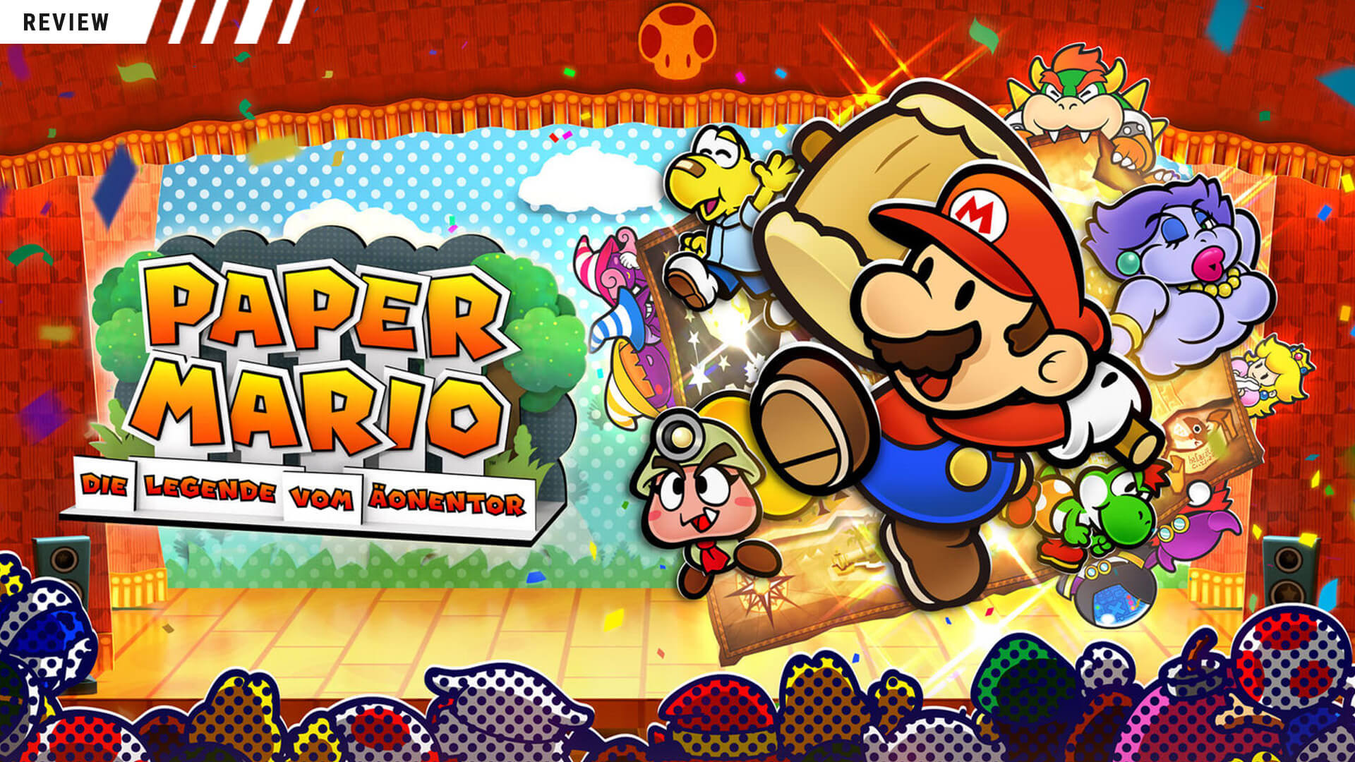 Titelbild zum Remaster von Paper Mario: Die Legende vom Äonentor für Nintendo Switch