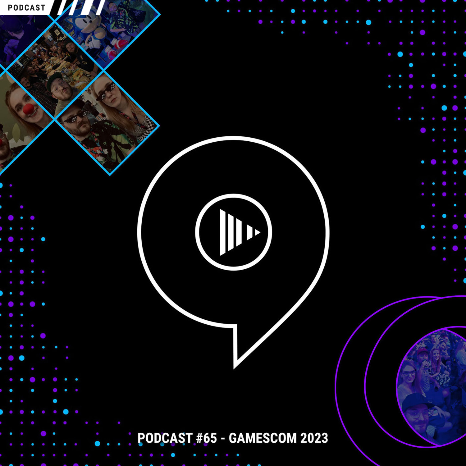 Podcast-Cover zur 65. Folge des ThreeTwoPlay Podcasts zum Thema "gamescom 2023"